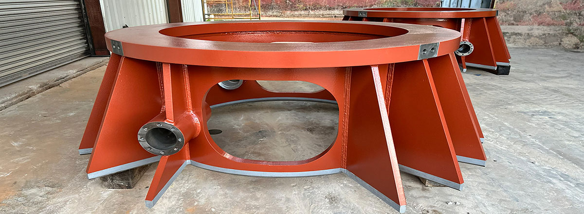 Foundations for US Navy steering system.